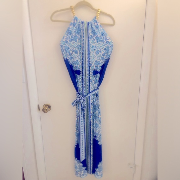 Lilly Pulitzer Bingham Midi Dress Turquoise Oasis Shell me you love me - Picture 2 of 5